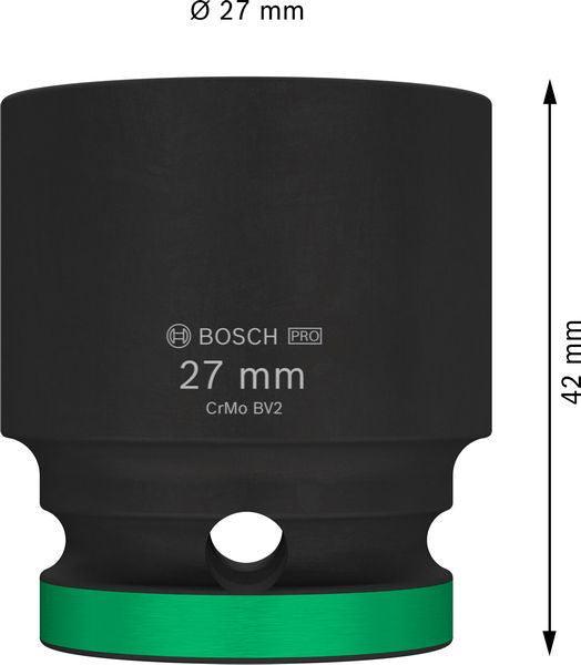 BOSCH PRO Impact Socket, 1/2", 27 mm, standardni - Spojka 1/2" 27mm S Socket (2608003056) Power Tools BOSCH Madras doo Beograd