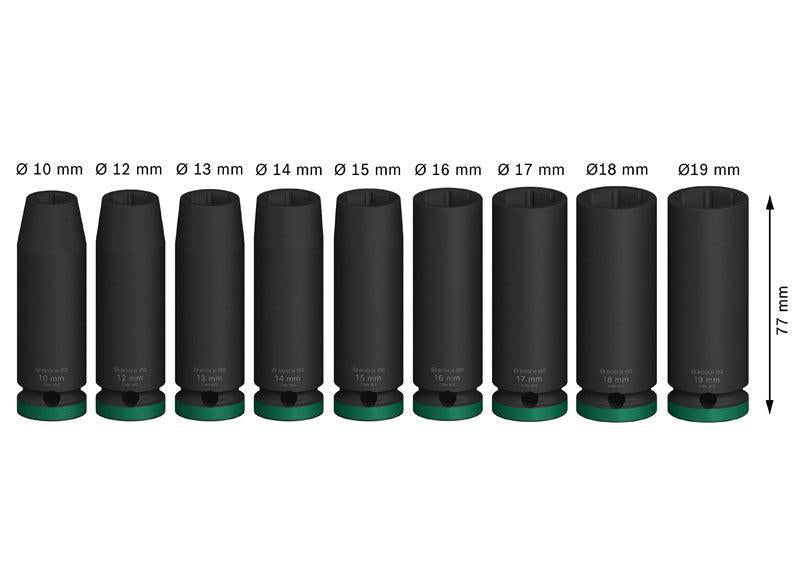 BOSCH PRO Impact Socket Set, 1/2", duboki, 9 delova - (2608003039) Power Tools BOSCH Madras doo Beograd