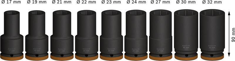 BOSCH PRO Impact Socket Set, 3/4", duboki, 9 delova - (2608003042) Power Tools BOSCH Madras doo Beograd