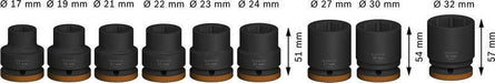BOSCH PRO Impact Socket Set, 3/4", standardni, 9 delova - (2608003041) Power Tools BOSCH Madras doo Beograd