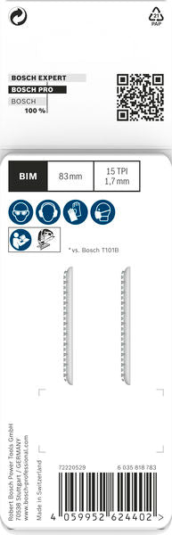 BOSCH PRO Laminate clean T101BIF listovi ubodne testere, 83 mm, 2 kom. - Set listova testere RBP - 2ER T 101 BIF (2608655091) Madras doo Beograd Madras doo Beograd