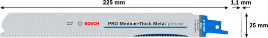 BOSCH PRO Medium-Thick Metal precise S1137BEF list testere, 1,1×25×225 mm, 5 kom. - List sablja testere RBP- 5ER S 1137 BEF (2608658994) Madras doo Beograd Madras doo Beograd