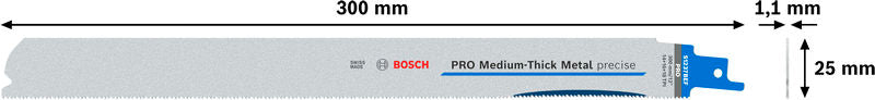 BOSCH PRO Medium-Thick Metal precise S1237BEF list testere, 1,1×25×300 mm, 5 kom. - List sablja testere RBP- 5ER S 1237 BEF (2608658996) Madras doo Beograd Madras doo Beograd