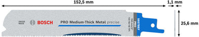BOSCH PRO Medium-Thick Metal precise S937BEF list testere, 1,1×25×150 mm, 5 kom. - List sablja testere RBP- 5ER S 937 BEF (2608658991) Madras doo Beograd Madras doo Beograd