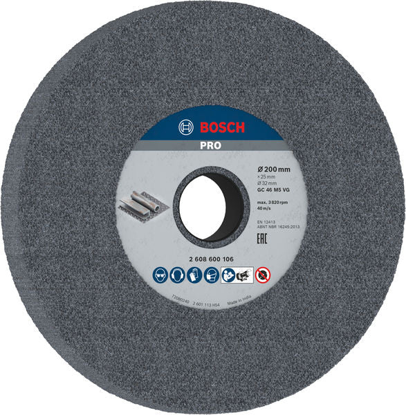 BOSCH PRO Metal brusno tocilo, 200×25×32 mm, G46 - Br.ploča za dvostranu brusilicu200,32,46 (2608600106) Power Tools BOSCH Madras doo Beograd