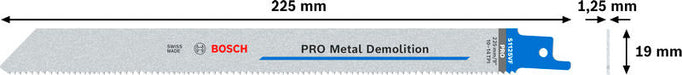 BOSCH PRO Metal Demolition S1125VF list testere, 1,25×19×225 mm, 2 kom. - List sablja testere RBP- 2ER S 1125 VF (2608659001) Madras doo Beograd Madras doo Beograd