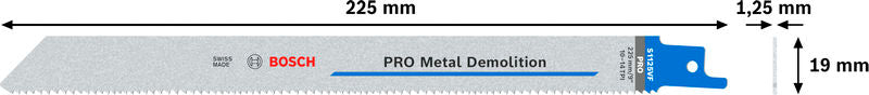 BOSCH PRO Metal Demolition S1125VF list testere, 1,25×19×225 mm, 2 kom. - List sablja testere RBP- 2ER S 1125 VF (2608659001) Madras doo Beograd Madras doo Beograd