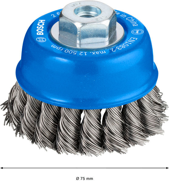 BOSCH PRO Metal heavy lončasta četka, 75×0,5 mm, sa navojem - (2608622063) Madras doo Beograd Madras doo Beograd