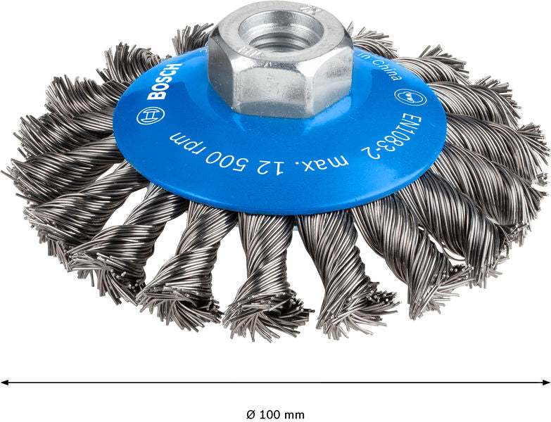 BOSCH PRO Metal heavy oborena četka, 100×0,5 mm, sa navojem - M14 Konus.četka,pletena žica100mm,0,5,12 (2608622011) Madras doo Beograd Madras doo Beograd