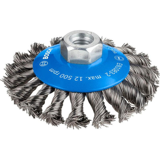 BOSCH PRO Metal heavy oborena četka, 100×0,5 mm, sa navojem - M14 Konus.četka,pletena žica100mm,0,5,12 (2608622011) Madras doo Beograd Madras doo Beograd