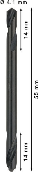 BOSCH PRO Metal HSS-G dvostrana spiralna burgija, 4,1×14×55 mm, 10 kom. - Dvostrana burgija HSS-G 4,1 x 14 x 55 mm (2608597589) Power Tools BOSCH Madras doo Beograd