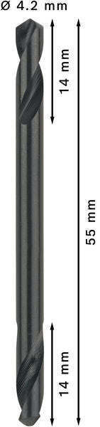 BOSCH PRO Metal HSS-G dvostrana spiralna burgija, 4,2×14×55 mm, 10 kom. - Dvostrana burgija HSS-G 4,2 x 14 x 55 mm (2608597590) Power Tools BOSCH Madras doo Beograd