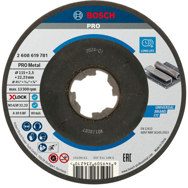 BOSCH PRO Metal lepljena rezna ploča, 115×2,5×22,23 mm, X-Lock, sa uvučenim centrom - X-LOCK rez ploča izv 115x2,5 mm SfMetal (2608619781) Madras doo Beograd Madras doo Beograd