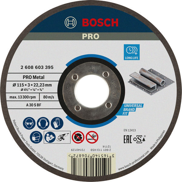BOSCH PRO Metal lepljena rezna ploča, 115×3×22,23 mm - Br.disk,ExpForMetal115x3x22.23mm,ravna (2608603395) Madras doo Beograd Madras doo Beograd
