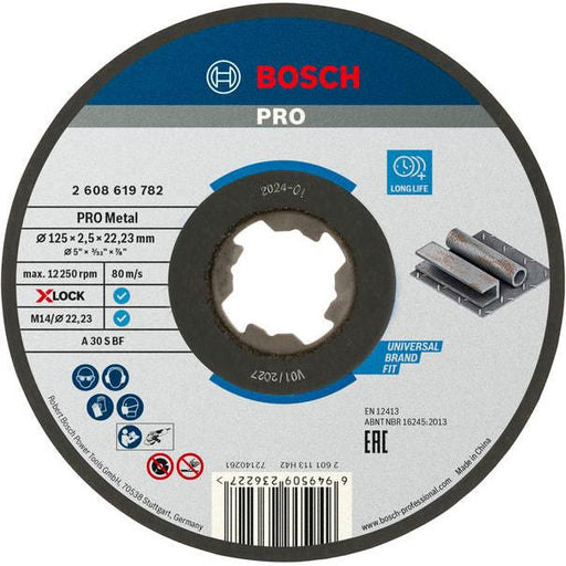 BOSCH PRO Metal lepljena rezna ploča, 125×2,5×22,23 mm, X-Lock, ravna - X-LOCK rez ploča rav 125x2,5 mm SfMetal (2608619782) Madras doo Beograd Madras doo Beograd