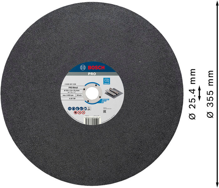 BOSCH PRO Metal lepljena rezna ploča, 355×2,8×25,4 mm - (2608601238) Power Tools BOSCH Madras doo Beograd