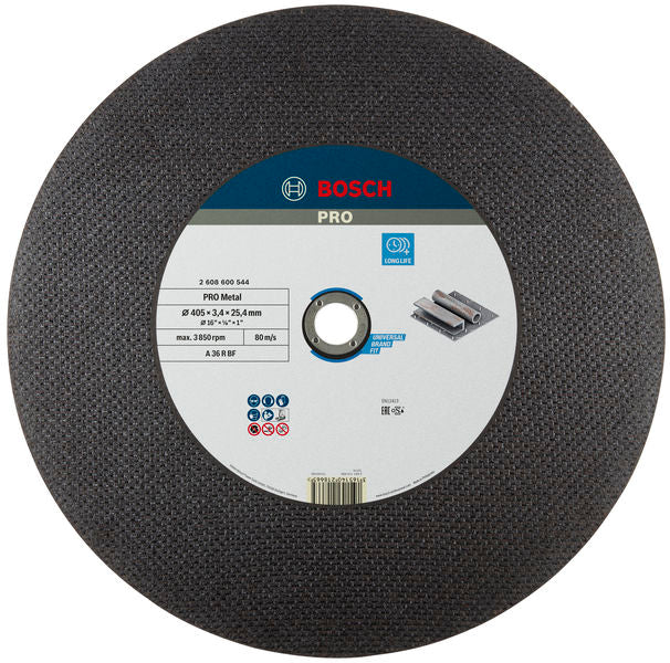 BOSCH PRO Metal lepljena rezna ploča, 400×3,2×25,4 mm - Rez.ploča ravna-metal 400,25,4,3,2 (2608600544) Power Tools BOSCH Madras doo Beograd