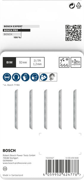 BOSCH PRO Metal medium T121AFC list ubodne testere, 92 mm, 5 kom. - Set listova testere RBP - 5ER T 121 AFC (2608655106) Madras doo Beograd Madras doo Beograd