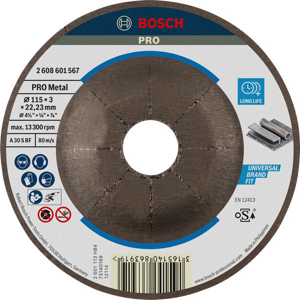 BOSCH PRO Metal rezna ploča, 115×3×22,23 mm - (2608601567) Power Tools BOSCH Madras doo Beograd