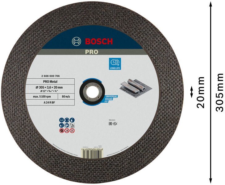 BOSCH PRO Metal rezna ploča, 300×3,5×20 mm - (2608600706) Madras doo Beograd Madras doo Beograd