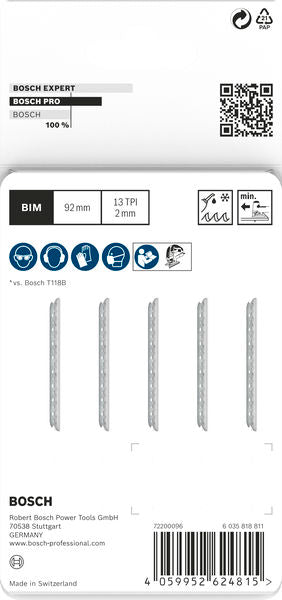 BOSCH PRO Metal thick T121BFC list ubodne testere, 92 mm, 5 kom. - Set listova testere RBP - 5ER T 121 BFC (2608655110) Madras doo Beograd Madras doo Beograd