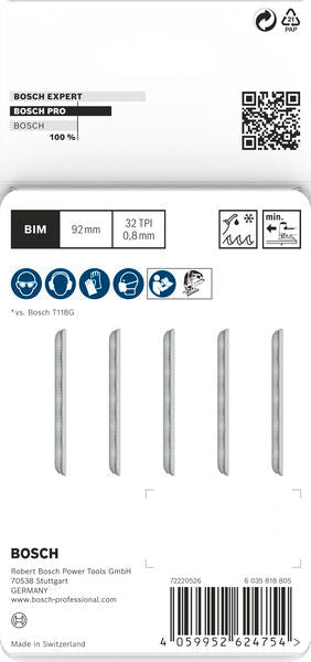 BOSCH PRO Metal thin T121GFC list ubodne testere, 92 mm, 5 kom. - Set listova testere RBP - 5ER T 121 GFC (2608655104) Madras doo Beograd Madras doo Beograd
