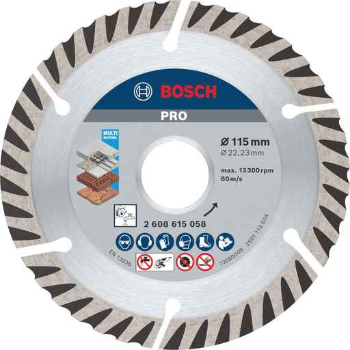 BOSCH PRO Multi Material dijamantska rezna ploča, 115×22,23 mm, 10 kom. - (2608615058) Dijamantska rezna ploča Bosch Madras doo Beograd