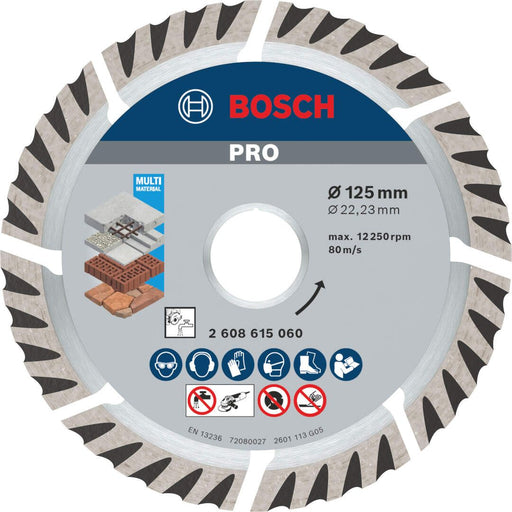 BOSCH PRO Multi Material dijamantska rezna ploča, 125×22,23 mm, 10 kom. - (2608615060) Dijamantska rezna ploča Bosch Madras doo Beograd