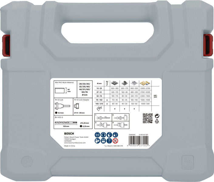 BOSCH PRO Multi Material set testera za otvore sa Q-Lock osovinom, 15 kom. - Komplet testera za otvore T MM B 15P Set (2608901548) Madras doo Beograd Madras doo Beograd