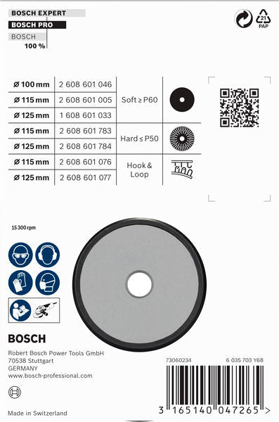BOSCH PRO nosač, meki, 125 mm, M10 - Potporni tanjir 100 mm, 15 200 o/min (2608601046) Power Tools BOSCH Madras doo Beograd