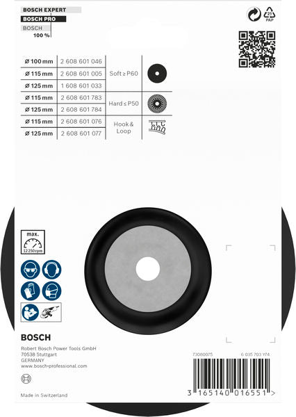 BOSCH PRO nosač, meki, 125 mm, M14 - Tanjir sa čičak prihvatom 125 mm 1 kom (1608601033) Power Tools BOSCH Madras doo Beograd