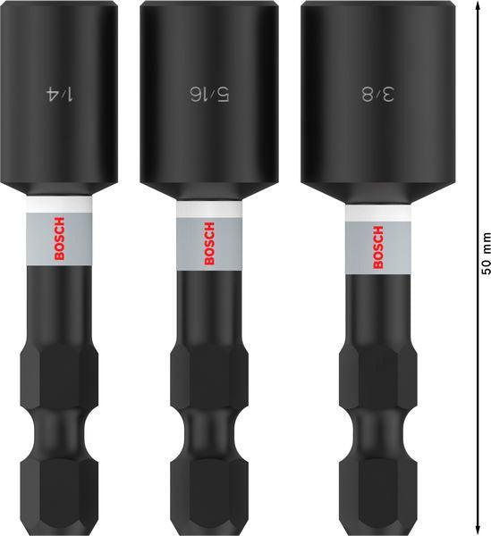 BOSCH PRO Nutsetter Impact, 1/4 " x 50 mm, 5/16 " x 50 mm, 3/8 " x 50 mm, 3 kom. - (2608521U65) Madras doo Beograd Madras doo Beograd