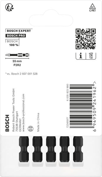 BOSCH PRO P2R2 Impact nastavak, 55 mm, 5 kom. - Umetak uvrtača PRO P2R2 Impact (2608522527) Madras doo Beograd Madras doo Beograd
