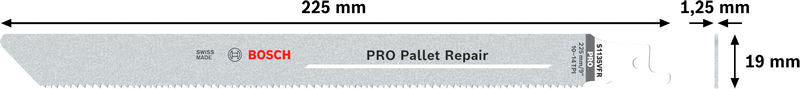 BOSCH PRO Pallet Repair S1135VFR list testere, 1,25×19×225 mm, 5 kom. - List sablja testere RBP- 5ER S 1135 VFR (2608659008) Madras doo Beograd Madras doo Beograd