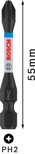 BOSCH PRO Phillips Impact nastavak, PH2, 55 mm, 2 kom. - Umetak uvrtača PRO PH2 Impact (2608522520) Madras doo Beograd Madras doo Beograd