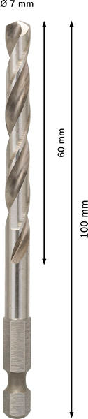 BOSCH PRO Pilot Drill Bit, Quick Change sistem HSS-G 6,35×100 mm za testere za otvore - HSS-G burgija za centriranje L 100mm (2609390592) Madras doo Beograd Madras doo Beograd
