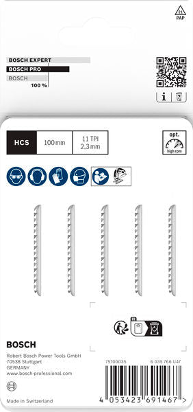 BOSCH PRO Plastics PVC clean T102H list ubodne testere, 100 mm, 5 kom. - Set listova testere RBP- 5ER T 102 H (2608667051) Madras doo Beograd Madras doo Beograd