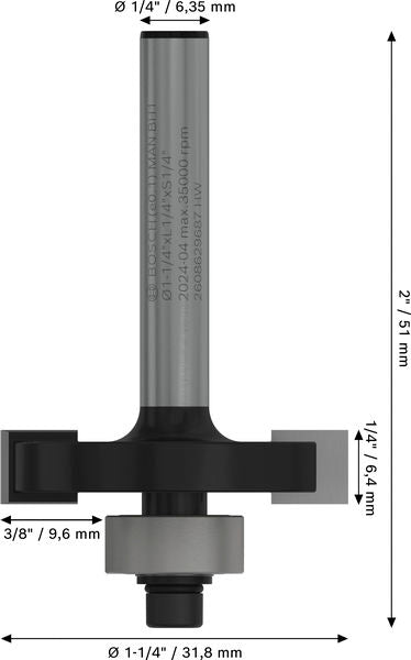 BOSCH PRO pločasto glodalo, L 1/4″, prihvat 1/4″ - Glodalica za proreze Slotting Cutter (2608629687) Madras doo Beograd Madras doo Beograd