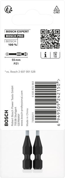 BOSCH PRO Pozidriv Impact nastavak, PZ1, 55 mm, 2 kom. - Umetak uvrtača PRO PZ1 Impact (2608522543) Madras doo Beograd Madras doo Beograd