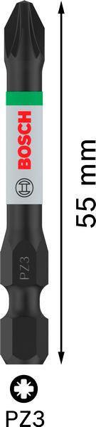 BOSCH PRO Pozidriv Impact nastavak, PZ3, 55 mm, 2 kom. - Umetak uvrtača PRO PZ3 Impact (2608522545) Madras doo Beograd Madras doo Beograd