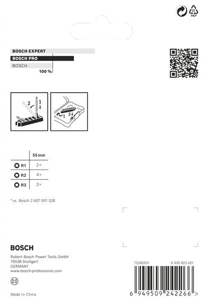 BOSCH PRO R Impact nastavci, R1 (×2), R2 (×4), R3 (×2), 55 mm, 8 kom. - Komplet umetaka uvrtača PRO R Impact Set (2608521U58) Madras doo Beograd Madras doo Beograd
