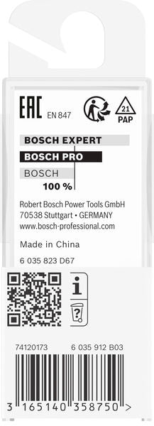 BOSCH PRO ravno glodalo, dva žleba, Ø 3/4×L 49/64", prihvat 1/4" - Glodalo za žljebove 6,35x19x51 (2608628414) Madras doo Beograd Madras doo Beograd