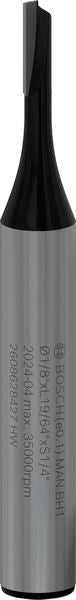 BOSCH PRO ravno glodalo, jedan žleb, Ø 1/8″ x L 19/64″, prihvat 1/4″ - Glodalo za žljebove 6,35x3,2x51 (2608628427) Madras doo Beograd Madras doo Beograd