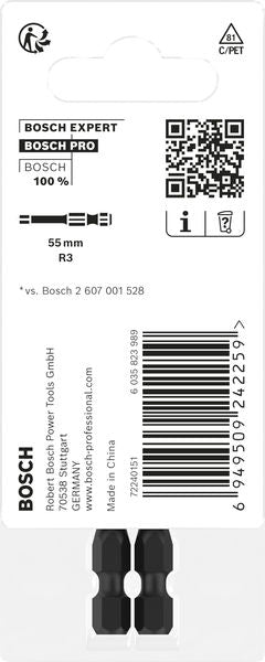 BOSCH PRO Robertson Impact nastavak, R3, 55 mm, 2 kom. - Umetak uvrtača PRO R3 Impact (2608522552) Madras doo Beograd Madras doo Beograd