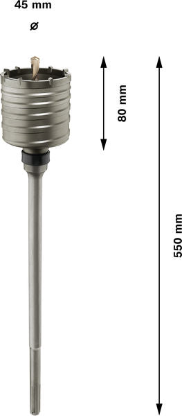 BOSCH PRO SDS max-5 kruna za bušenje, jednodelna, 45×80×160 mm - Kruna za bušSDSmax9,jednodelna45x160x290 (F00Y145188) Madras doo Beograd Madras doo Beograd