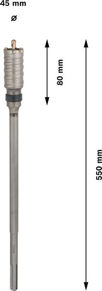 BOSCH PRO SDS max-5 kruna za bušenje, jednodelna, 45×80×420 mm - Kruna za buš.SDSmax9,jednod.45x420x550,6 (F00Y145189) Madras doo Beograd Madras doo Beograd