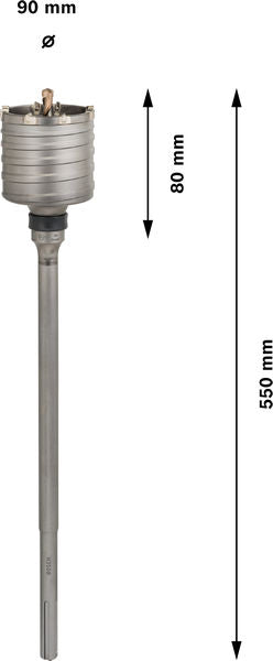 BOSCH PRO SDS max-5 kruna za bušenje, jednodelna, 90×80×420 mm - Kruna za buš.SDSmax9,jednod.90x420x550,8 (F00Y145199) Madras doo Beograd Madras doo Beograd