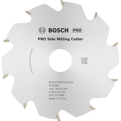 BOSCH PRO Side sekač za glodanje, 105×20×2,8 mm, 10 zubaca - Glodalica za proreze 105x20-10 (3608641001) Madras doo Beograd Madras doo Beograd