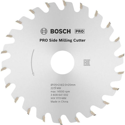 BOSCH PRO Side sekač za glodanje, 105×20×2,8 mm, 22 zubaca - Glodalica za proreze 105x20-22 (3608641002) Madras doo Beograd Madras doo Beograd