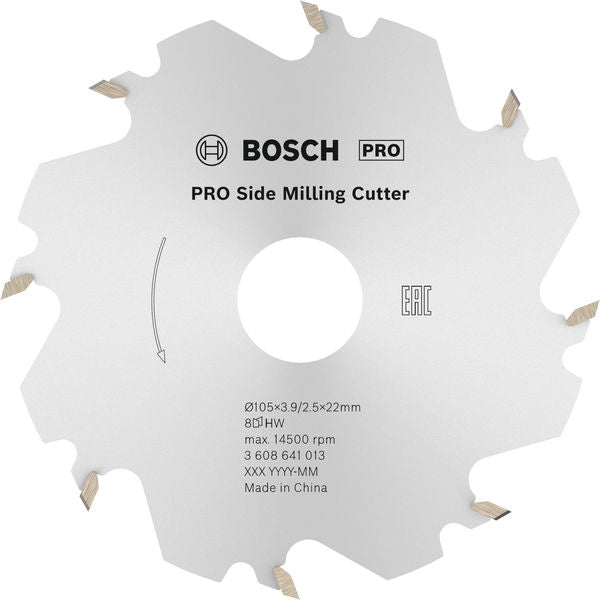 BOSCH PRO Side sekač za glodanje, 105×22×4 mm, 8 zubaca - Glodalica za proreze 105x20-8 (3608641013) Madras doo Beograd Madras doo Beograd